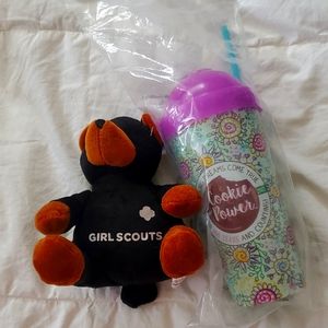 NEW Girl Scout cup and teddy bear